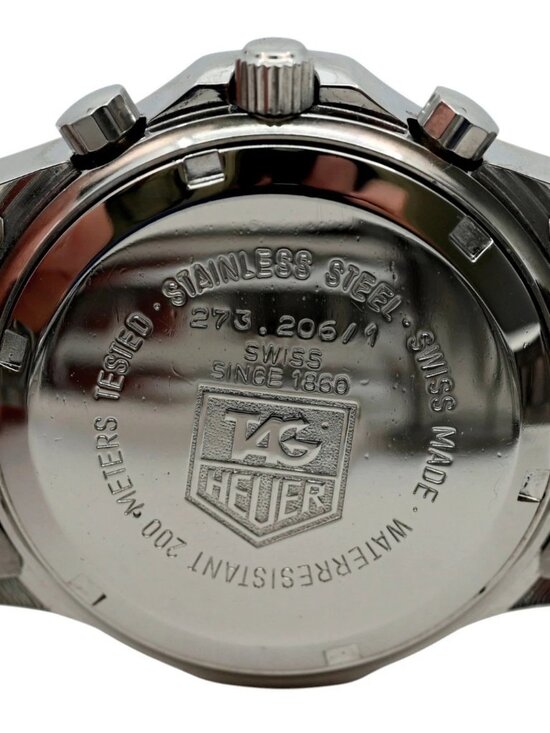 Tag Heuer 37mm Men\'s 2000 Series Chronograph Black Dial Watch! Ref: 273.206/1!